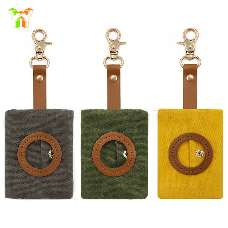 Outdoor Canvas Dog Poop Bag Pet Waste Storage Bag Canvas Poop Bag