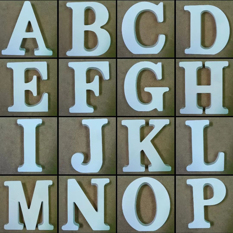 White wooden English alphanumeric ornaments home wedding decoration shooting props factory direct in stock supply