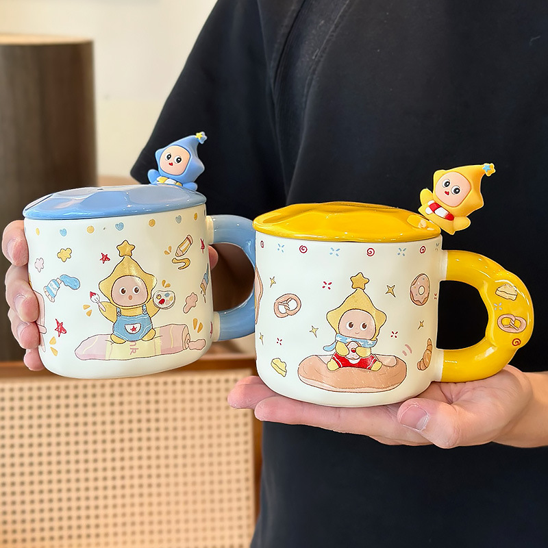 Creative Cartoon Water Cup, Cute and Good-Looking Souvenir Mug, Ceramic Cup, Birthday Gift, Home Drinking Cup