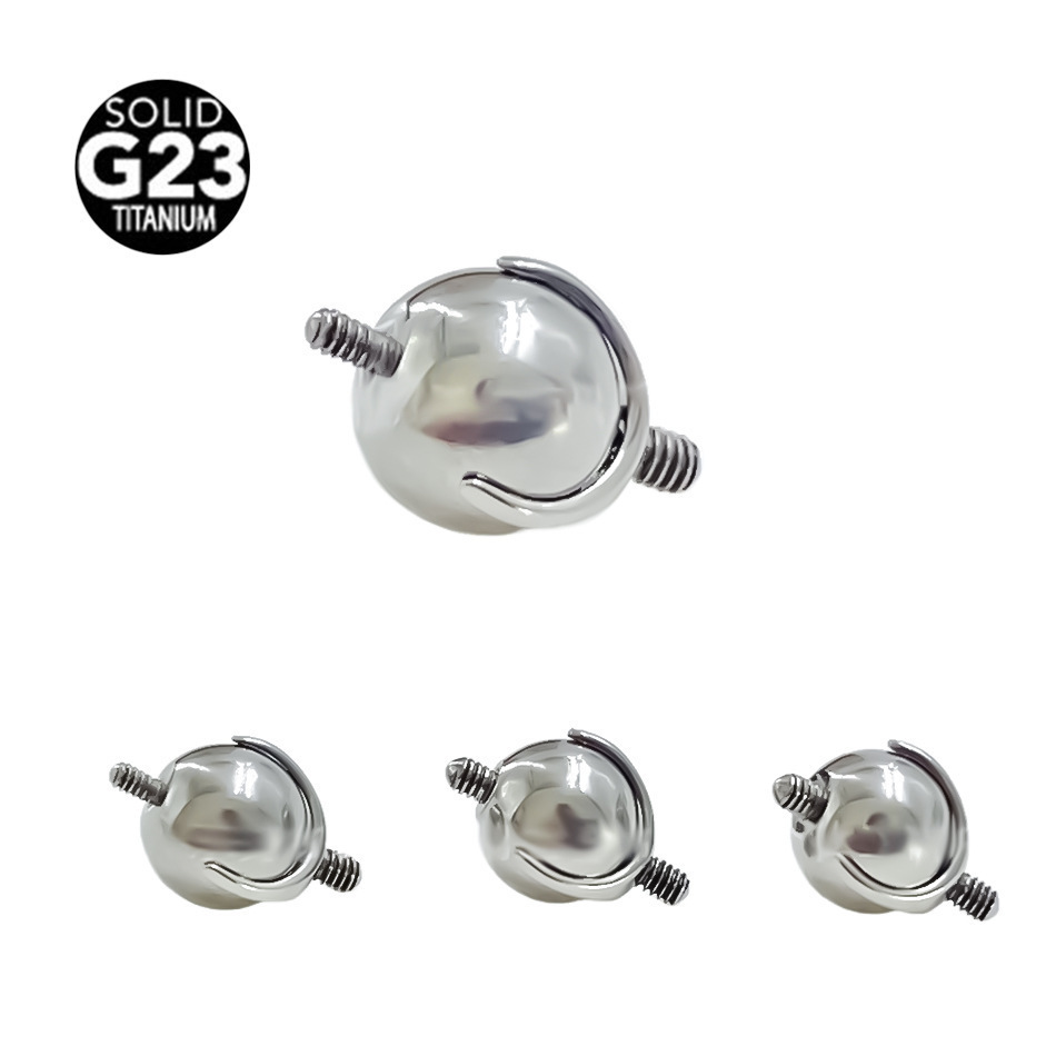 Silver pointed spike labret stud material detail