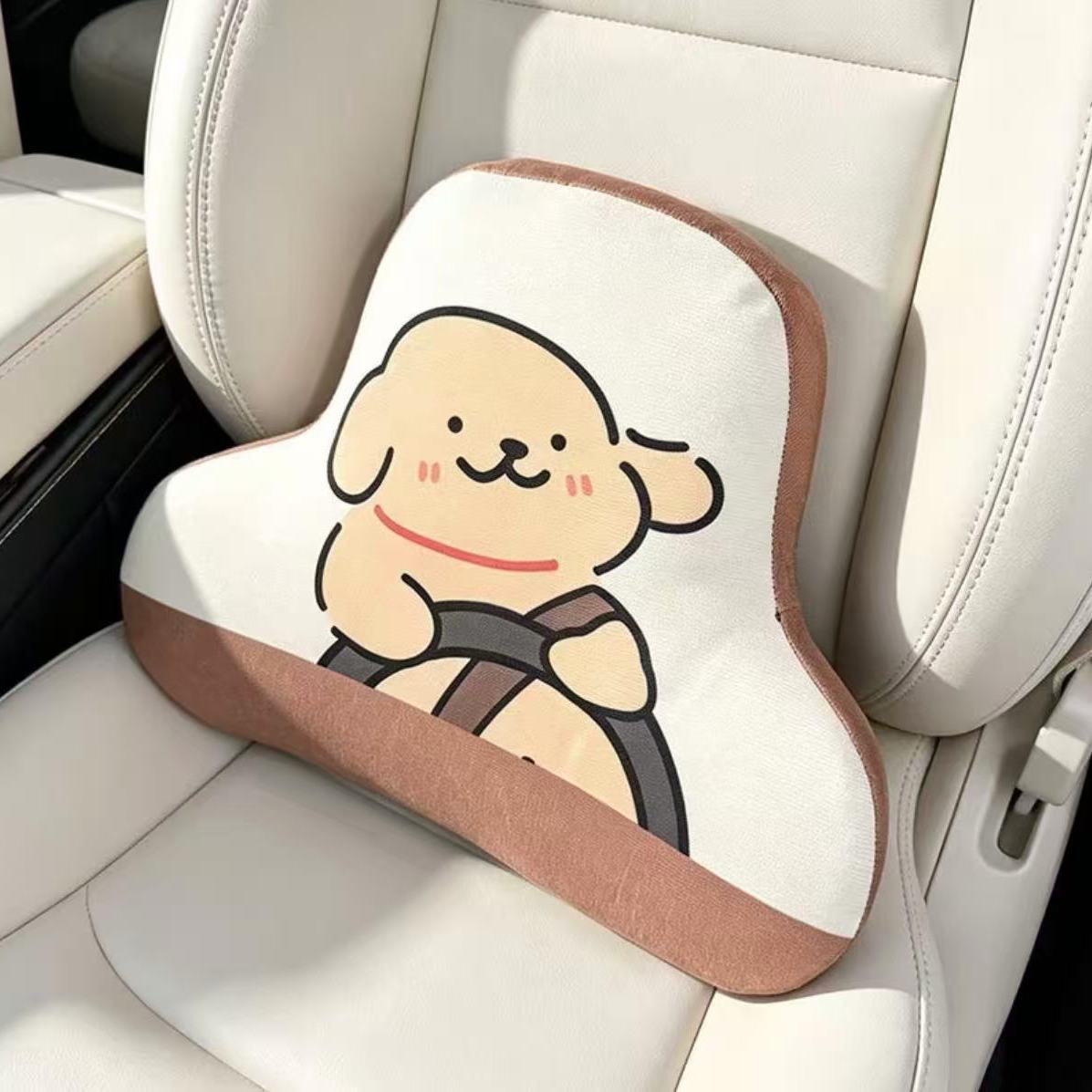 Car headrest memory foam headrest, lumbar support pillow, neck pillow, cute cartoon KT, universal for all seasons, headrest cushion for car