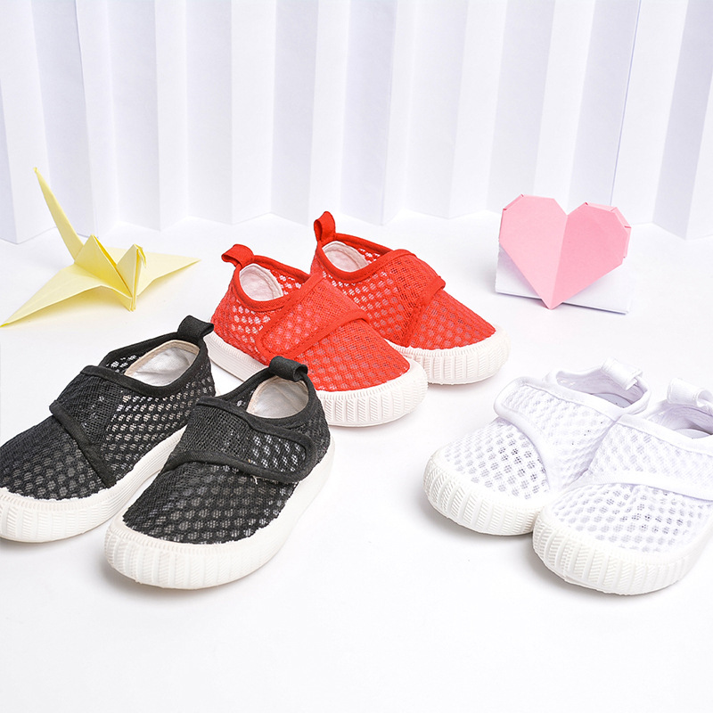 Foreign trade summer monolayer Mesh cloth ventilation children Mesh shoes Korean Edition soft sole Chinese child Crocs Velcro leisure time Children's shoes