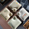 Japanese -style hand -painted ceramic dumplings plate with vinegar plate square dumpling plate home net red sushi snacks snacks and potato board plates