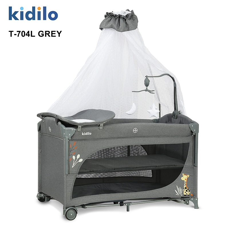 Kidilo Cama plegable portátil, cama de recién nacidos con pañales, lavabo de juego, cama de doble uso para dormir