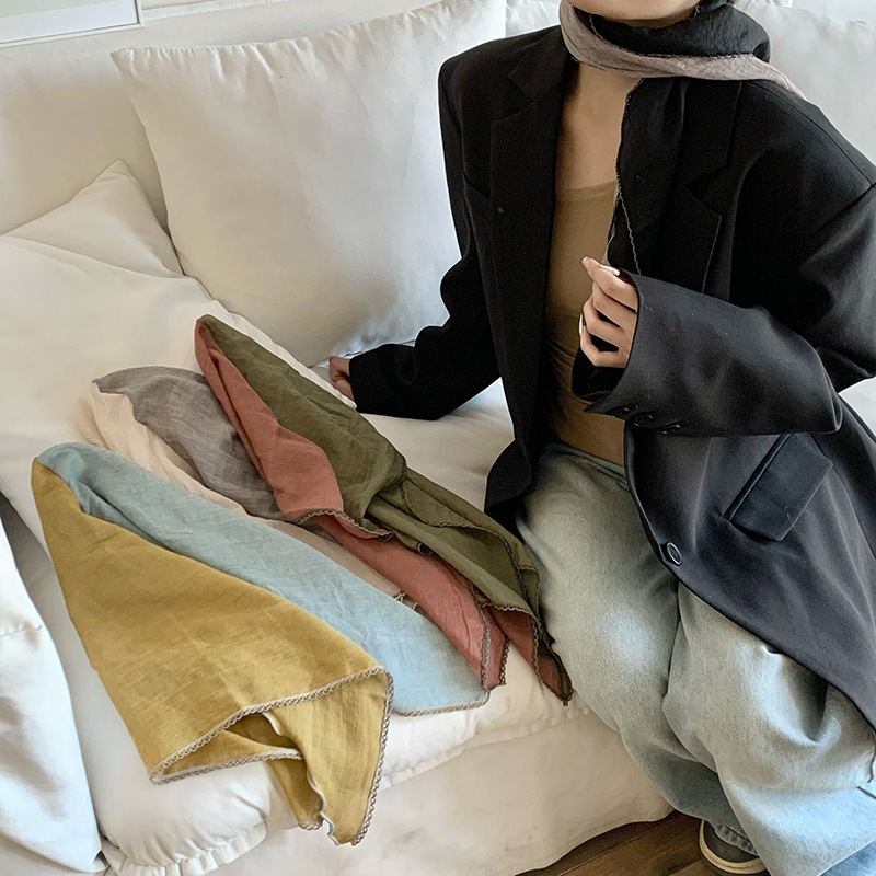 Pañuelo en la cabeza Summer Girl Pastoral Nuevo estilo multifuncional transpirable todo-fósforo Cinturón para el cabello atado francés Pañuelo en la cabeza Toalla de seda al por mayor