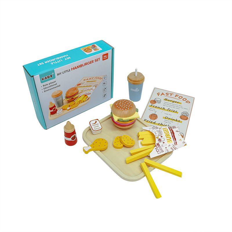 프랑스 프라이 햄버거 크리에이티브 푸드 플레이 콤비네이션 패키지 시뮬레이션 국경 어린이 놀이 홈 콜라 장난감