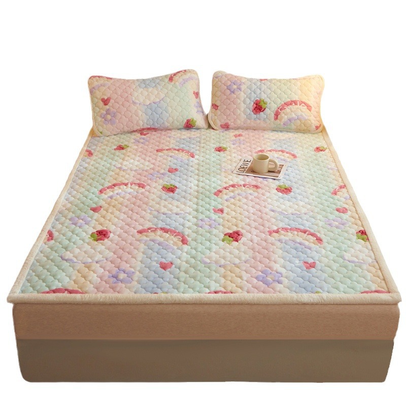 A clase de invierno engrosado leche colchón de terciopelo colchón de cama doméstico calentamiento invierno colchón de cama de terciopelo de coral