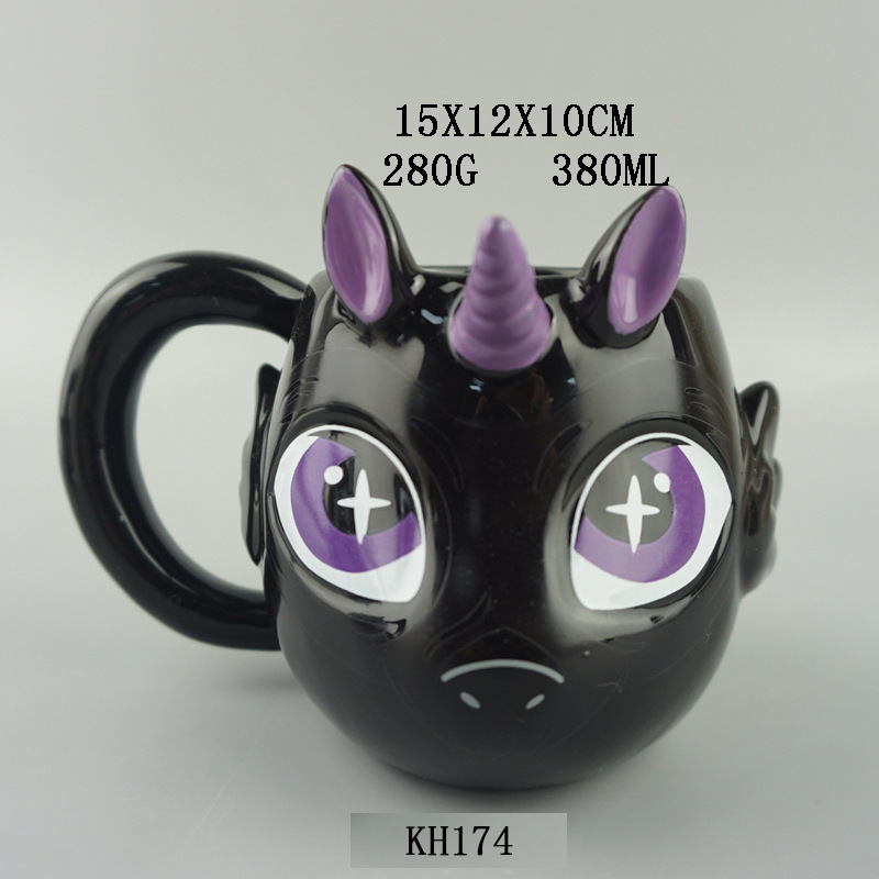 Taza de cerámica con forma de calavera, taza de café con diseño de cabeza de fantasma de Halloween, taza novedosa transfronteriza, diseño creativo