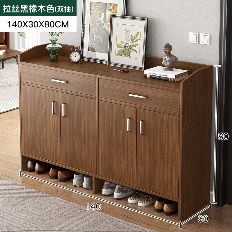 퓨어 브러시드 블랙 오크 문 4개와 서랍 2개 140CM-1x1x1cm-조립