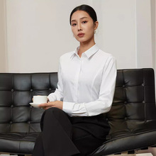 韩版短袖女式衬衫休闲女装上衣学生大码长袖防走光衬衣女 白衬衫