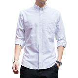 Хлопковая цветная рубашка для отдыха, осенняя, ткань оксфорд