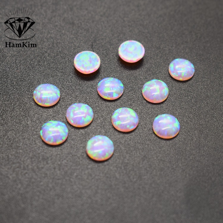 圆形 浅粉欧泊石