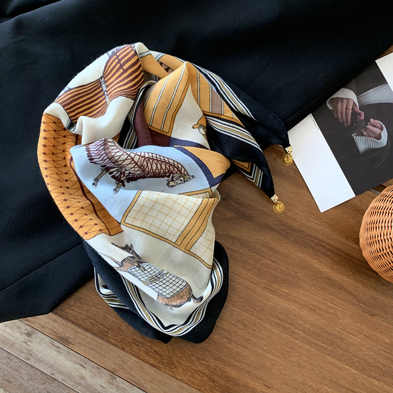 Bufanda de seda para mujer, bufanda cuadrada, estilo de primavera y verano de alta calidad, bufanda de cuello, bufanda magnética de moda, bufanda de todo fósforo, chal al por mayor