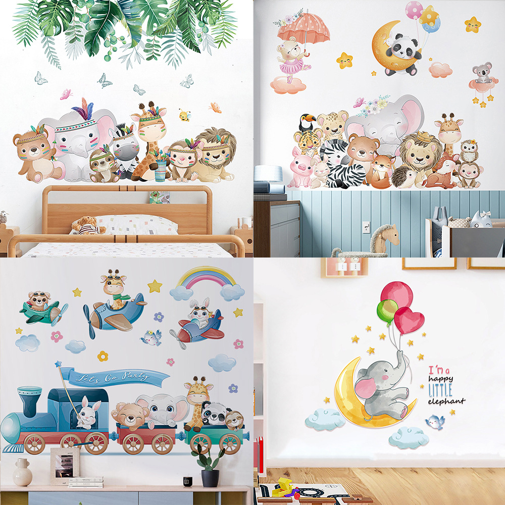 Self-adhesive train on wall for bedroom