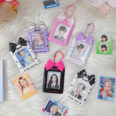 可愛蝴蝶結1寸2寸相片收納卡套證件照大頭貼情侶Ins追星照片掛件