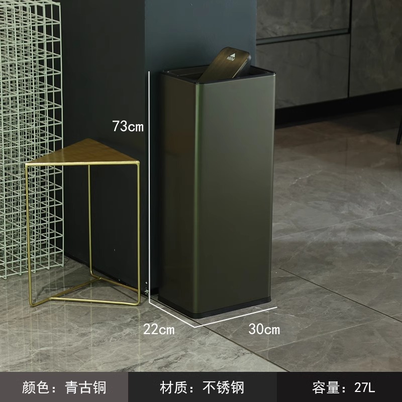 Basura de acero inoxidable toallitas de inodoro cubierta de papel de toallitas de gran capacidad oficina pasillo de caída directa cubo de almacenamiento