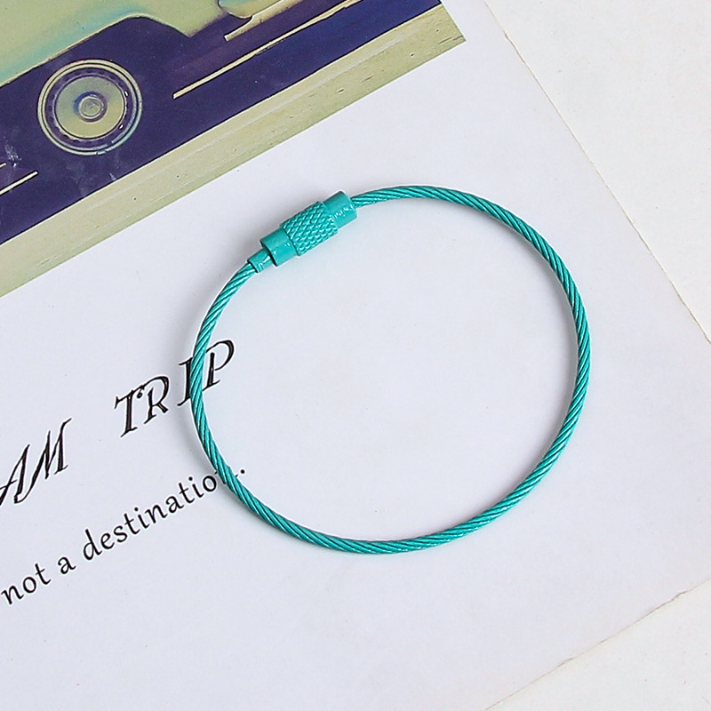 Accessory, steel wire, rotating keychain, DIY, with buttons