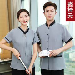 保潔工作服短袖女酒店客房商場售樓部4S店家政清潔工阿姨夏季工裝