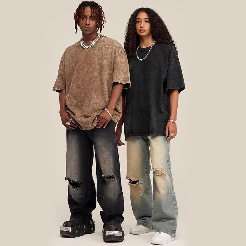 Washed Retro Oversized T-Shirt Casual Loose Outdoor Streetwear Boyfriend Style Fitness Short Sleeve Cotton Top