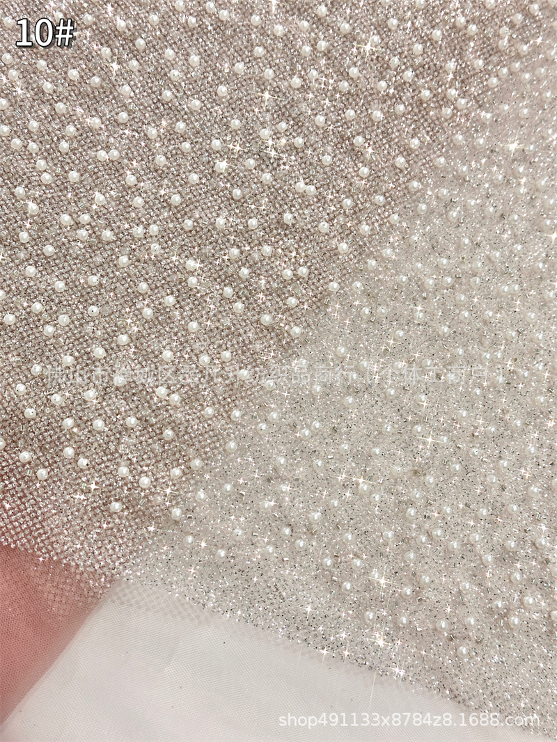 Nuevo fondo de polvo espumado cuentas bordadas telas de alta moda vestido cena fiesta vestido de tela