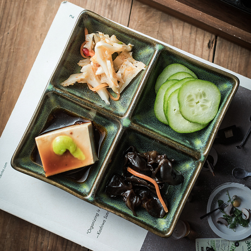 [Dropshipping] Japanese Snack Plates, Small Dishes, Ceramic Side Dishes, Divided Plates, Small Plates, Dipping Plates