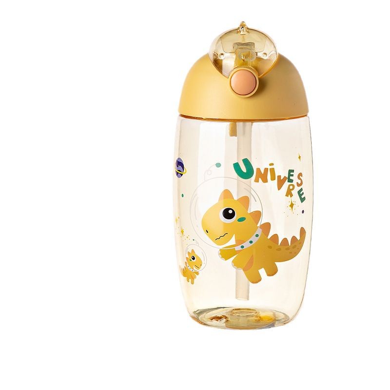 Taza para aprender a beber nueva, taza espacial, portátil, taza para beber a prueba de caídas, taza con pajita para exteriores, taza para niños para aprender a beber, taza de agua de dinosaurio