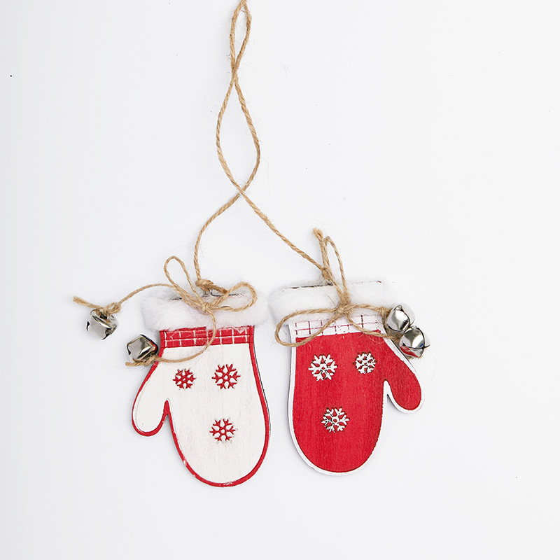Buscando madera Navidad botas de madera guantes colgantes decoraciones navideñas colgantes pintados colgantes