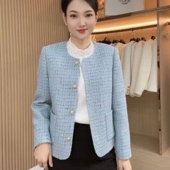 代発起爆金2025春の新型ファッション丸首気質百合減齢女装小香風小スーツ