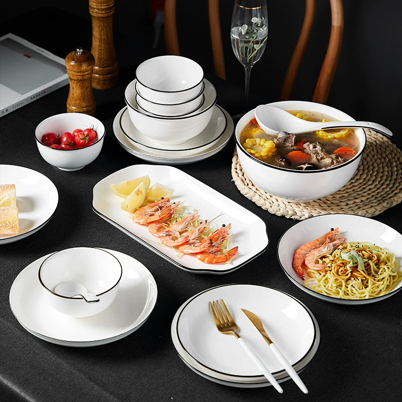 Ceramic tableware, set for food, simple and elegant design, Birthday gift