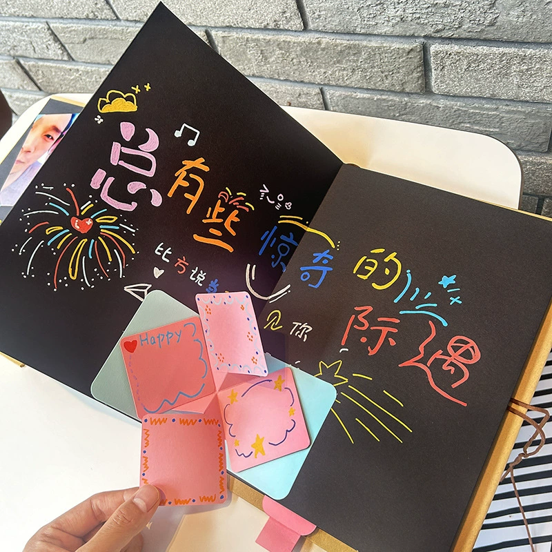 Оригинальный аккордеон креативный складной страницы DIY фотоальбом наклейки с сокровищами