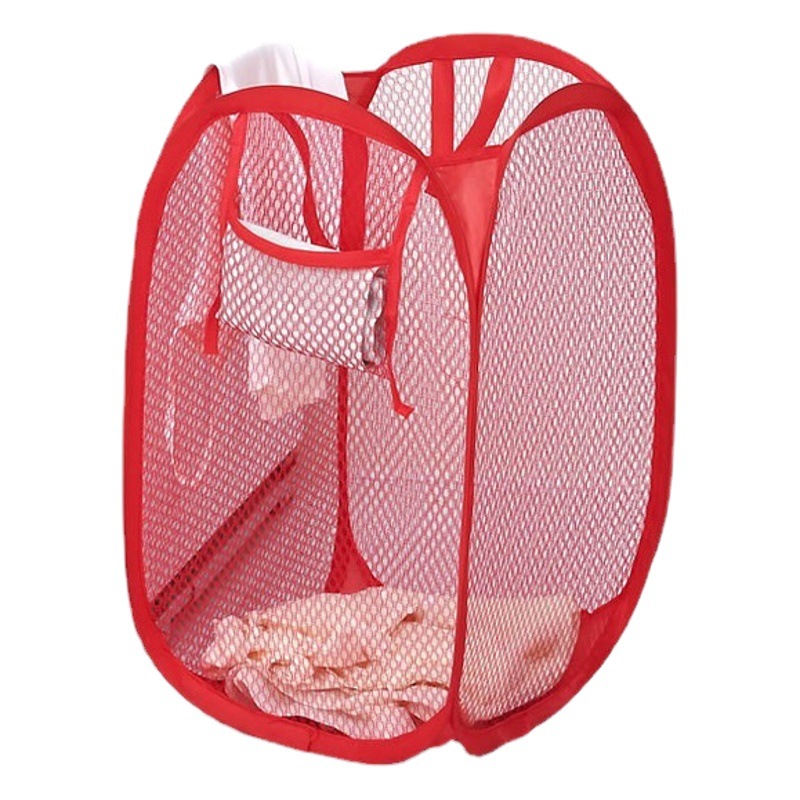 Cesta de lavandería de malla de nylon ropa para el hogar juguetes organización cesta de almacenamiento cesta de lavandería plegable al por mayor 1299