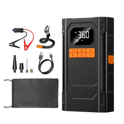 Cross-Border New Car Emergency Starting Power Supply Car Large-Capacity Power Bank Convenient Air Pump Air Pump (Car on the line of fire) - 6000-smart-clip-plaid-bag