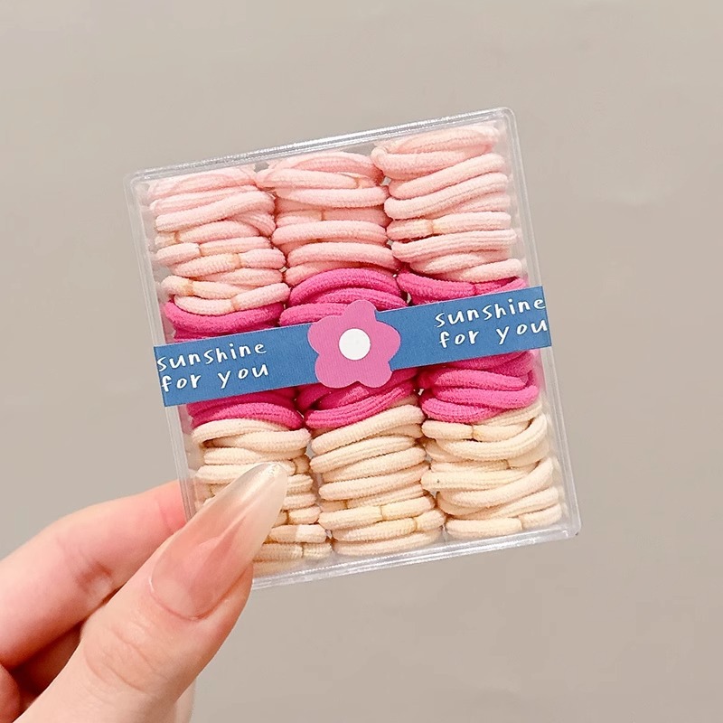 Color caramelo para niños banda elástica pequeña alta elasticidad no daña cabello de niña pulgar anillo de cabello de cabello de cola de caballo cuerda de cabeza bebé