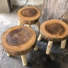 0A香樟木小板凳原木实木小矮凳四脚凳木质小圆凳木头凳子门口换鞋