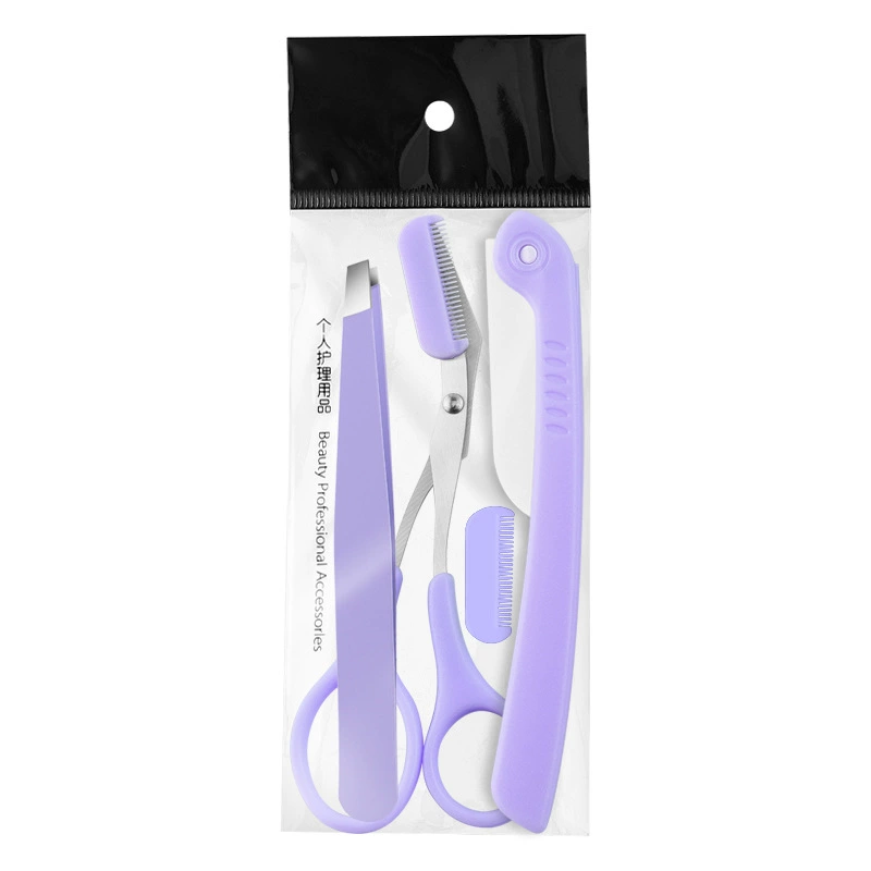 Eyebrow Trimming Kit, multi-piece grooming set with anti-scratch trimmer & precision tweezers