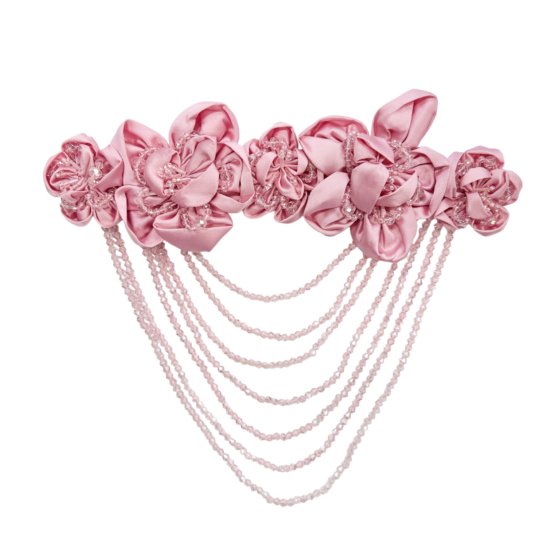 Tejido al por mayor flor hecha a mano de alta calidad cristal bordillo flor de hombro multicolor cuentas de sequillas accesorios de ropa image 23