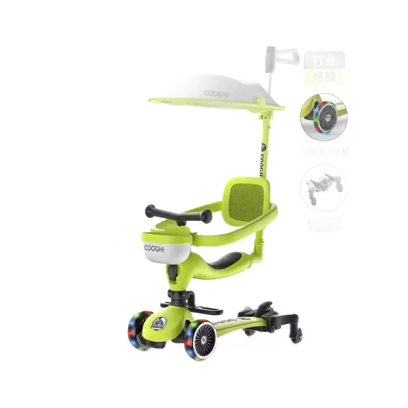 CoolRider Children's scooter, balance bike, folding toy, walker, 2 in 1, 1-3-6 years