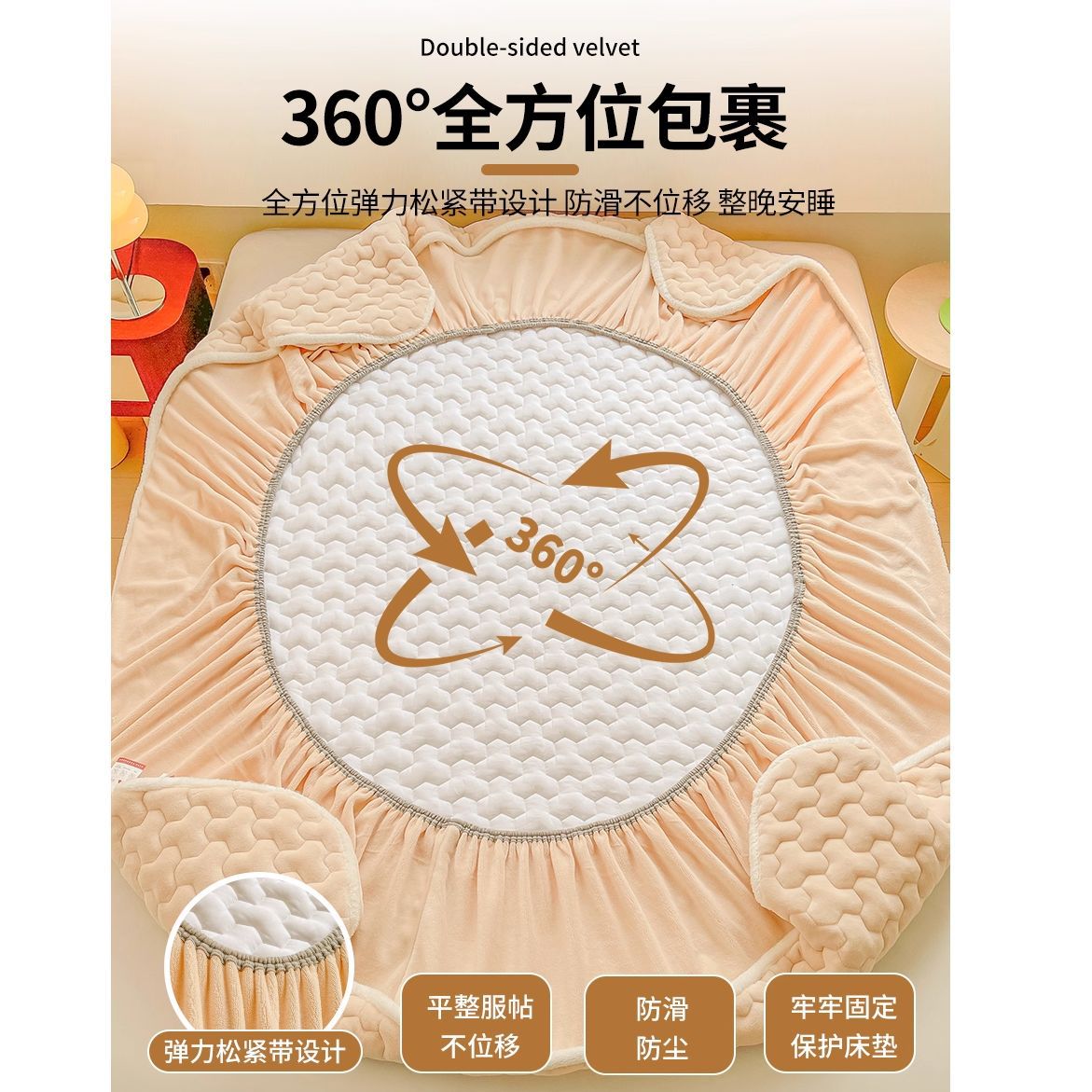 Cama de camisa de leche gruesa clase A cubierta de una sola pieza de cubierta de cama de invierno intercalada de algodón cubierta de colchón cubierta de protección de colchón 2025 nuevo