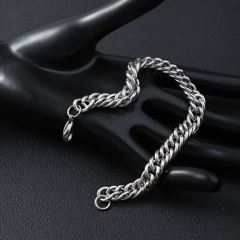 Bracelet À Maillons Polis En Acier Inoxydable Pour Homme_voghion.com