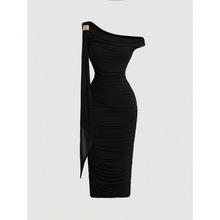 X 25963 Off shoulder slim hip dress б���������ȹ�羳��