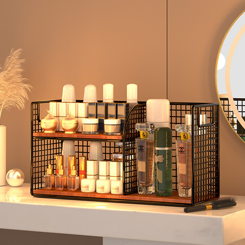 Cosmetics Storage Box Desk Organizer Home Vanity Skincare Products Face Mask Multi-Layer Divided Storage Basket