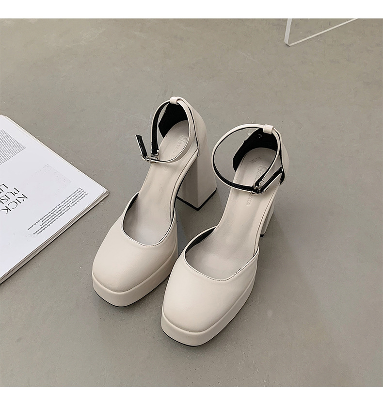 White French style high-heeled shoes for women spring 2023, new shallow cut square toe fashionable and high-end sandals_voghion.com