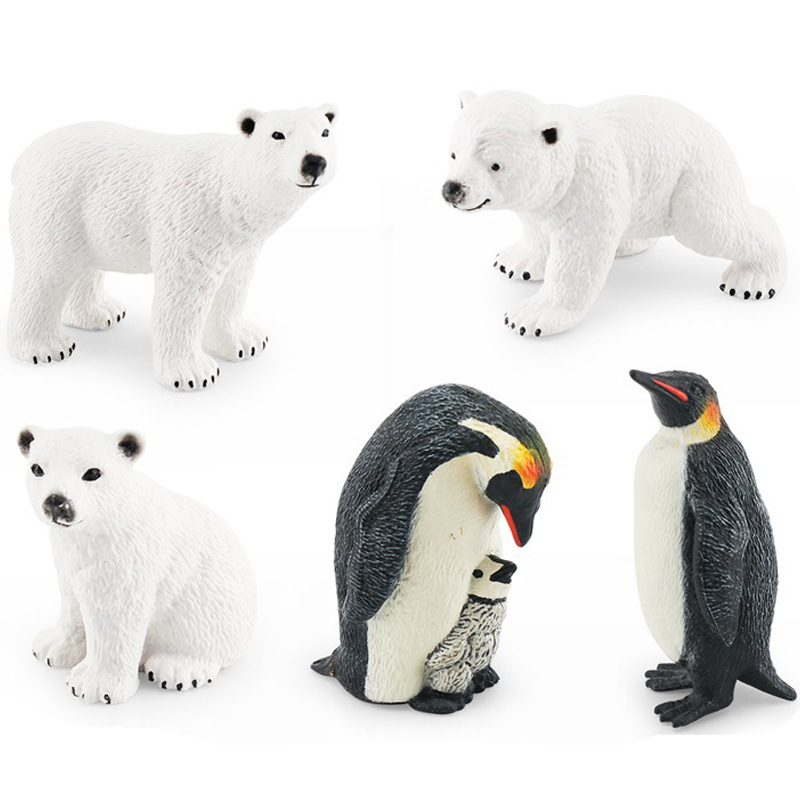 Transfronterizo de simulación traje polar Oso Polar espalda Pingüino arrastrándose Oso Polar múltiples juguetes modelo de decoración estática
