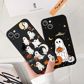 亚马逊爆款可爱幽灵南瓜万圣节手机壳适用iPhone16plus全包磨砂壳