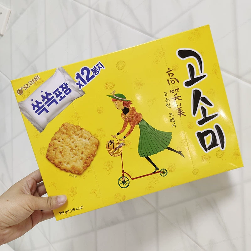 Корейские импортные закуски Horiyou улыбающееся печенье из цельной пшеницы кунжутное печенье 216g хрустящие и хрустящие большие коробки