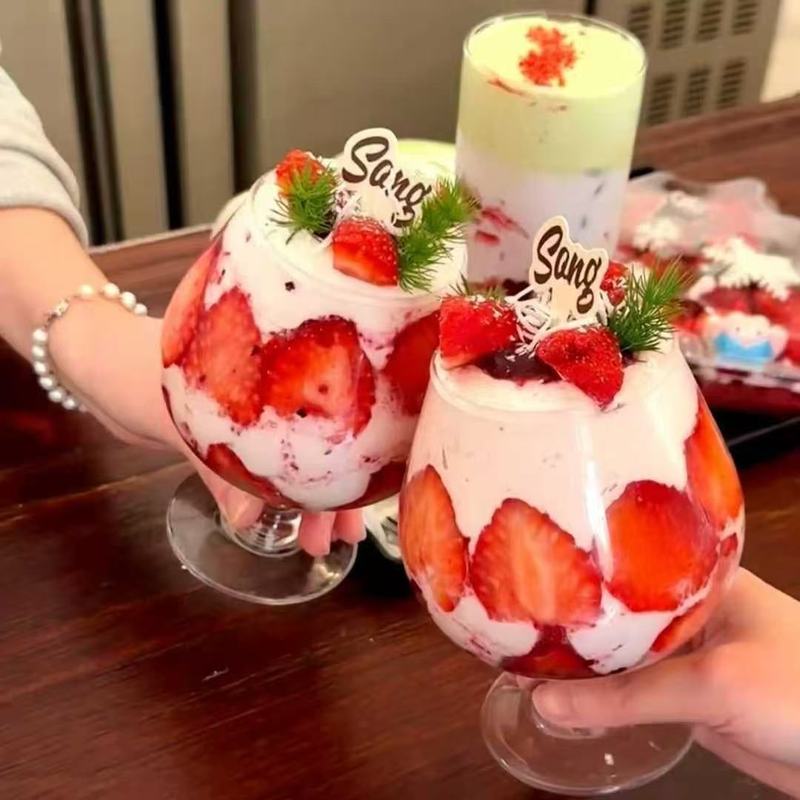 玻璃蛋糕杯白兰地杯酒杯多功能加厚耐用家用餐厅酒吧聚会高颜值杯|undefined