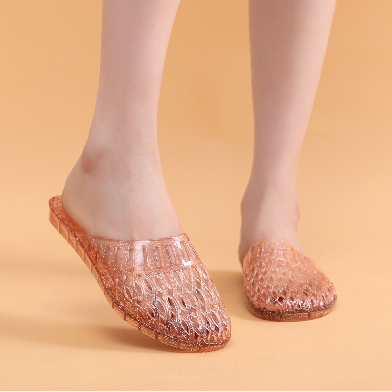 summer women's casual beach mule PVC