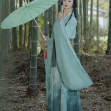 烟芷雨【清风竹影】原创魏晋风汉服女南北朝大袖八破裙显瘦中国风