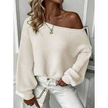F 37420 Off shoulder one-neck sweater һ���I¶��ë�¿羳
