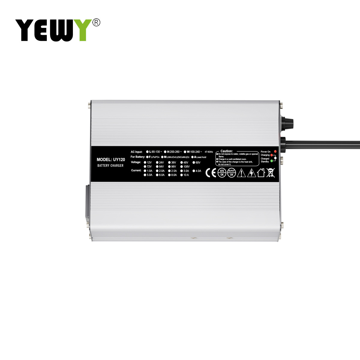 36V2A/2.5A磷酸铁锂充电器,12串磷酸铁锂电池充电器43.8V